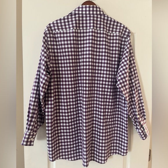 Michael Michael Kors Plum & White Plaid Dress Shirt Men’s Size 16 1/2 or 32/33 - Picture 3 of 14